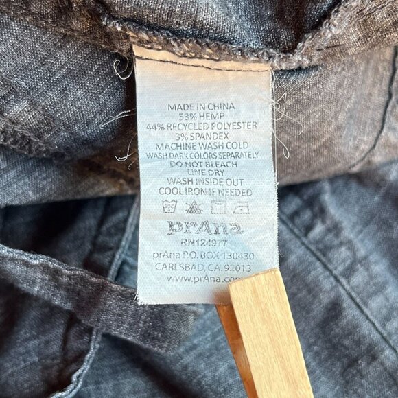 Prana Hemp Blend Wide Leg Pull On Drawstring Pants Womens M Minimalist Boho - Picture 8 of 11